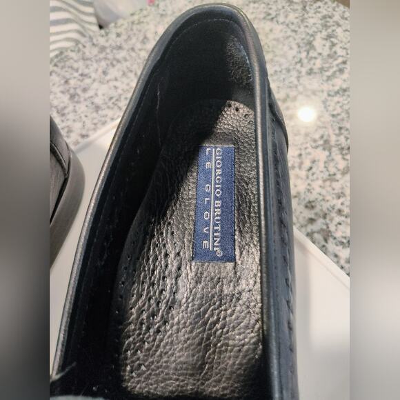 Giorgio Brutini LE Glove Black Pebbled Leather Loafers Size 8.5 D #670221 EUC! - Picture 11 of 12